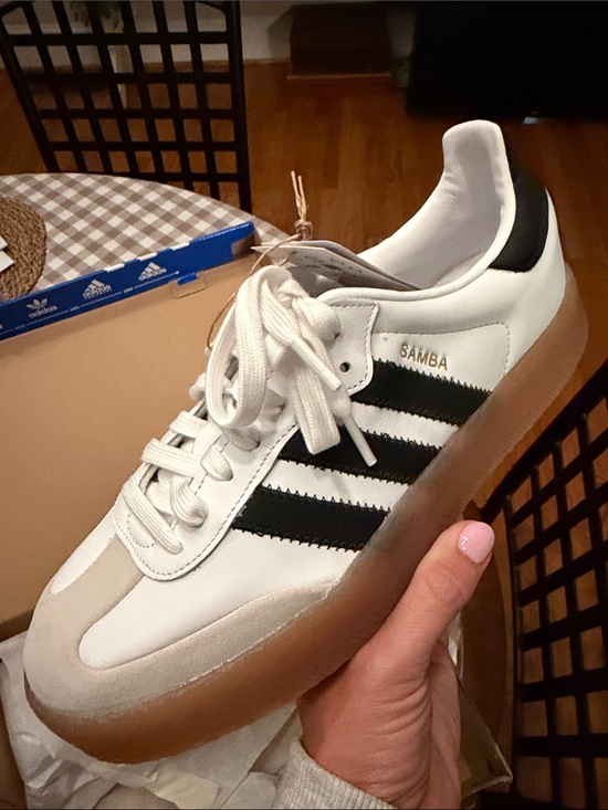 adidas Shoes - adidas women’s Samba Sneakers - White and Black with Gum Sole